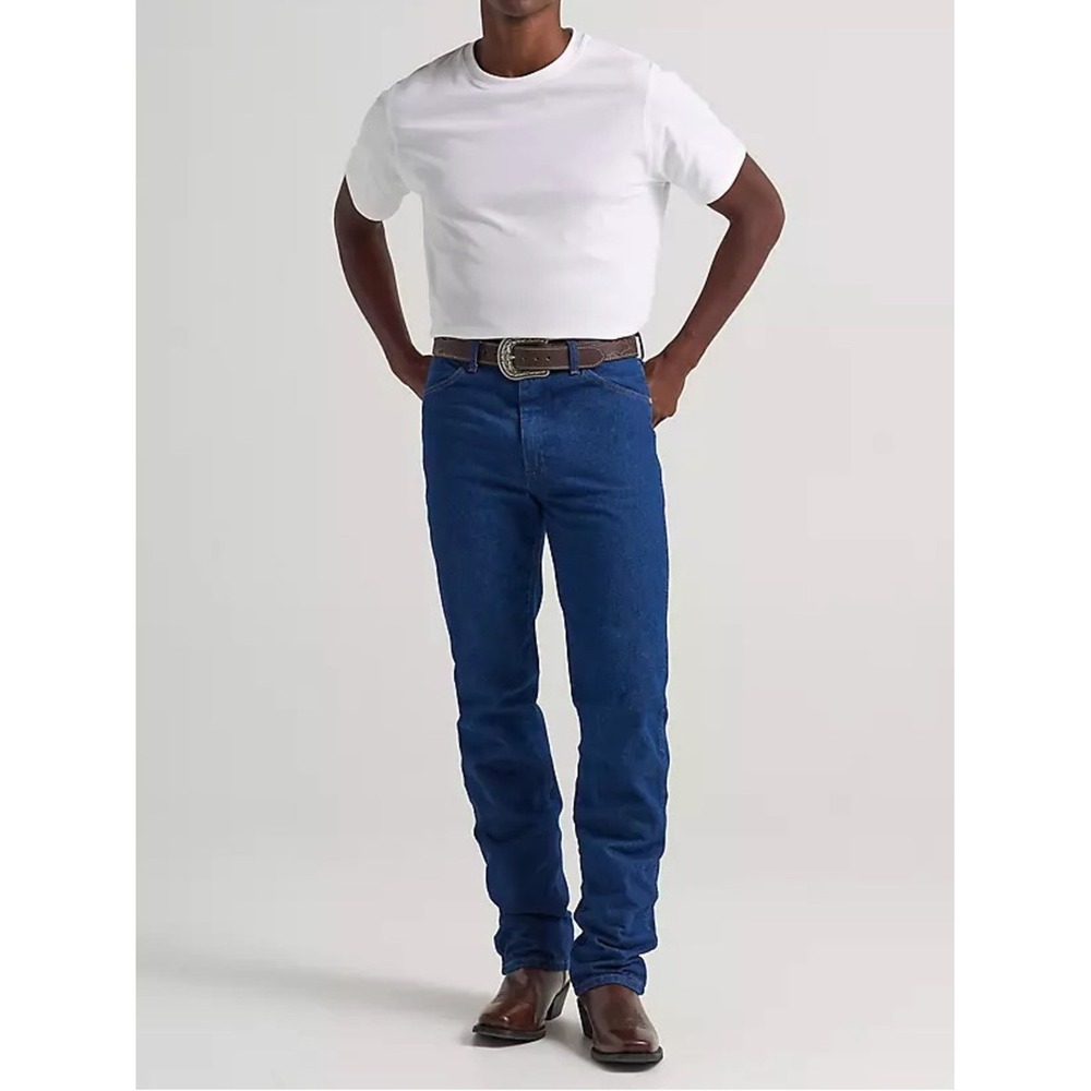 Wrangler Cowboy Cut Jeans Mens 38x30 Slim Fit Navy Blue Western Denim